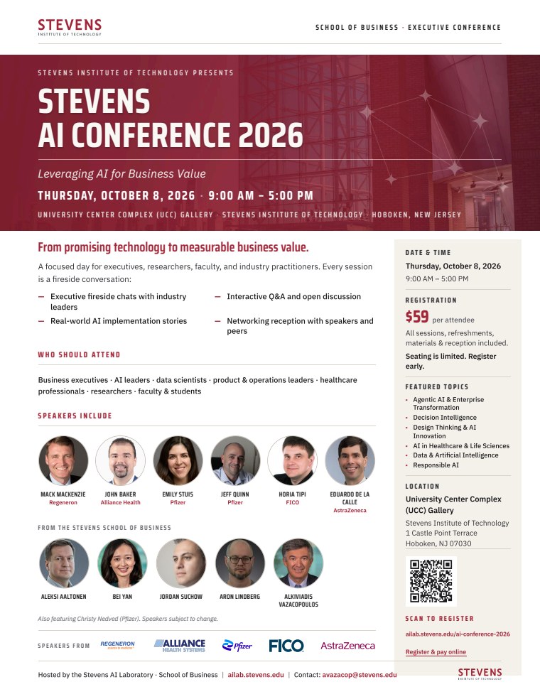 Stevens AI Conference 2026 one-page brochure preview