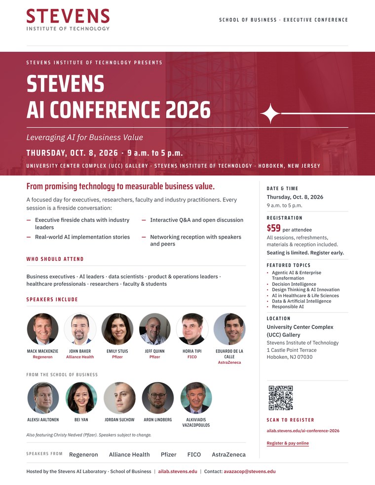 Stevens AI Conference 2026 one-page brochure preview